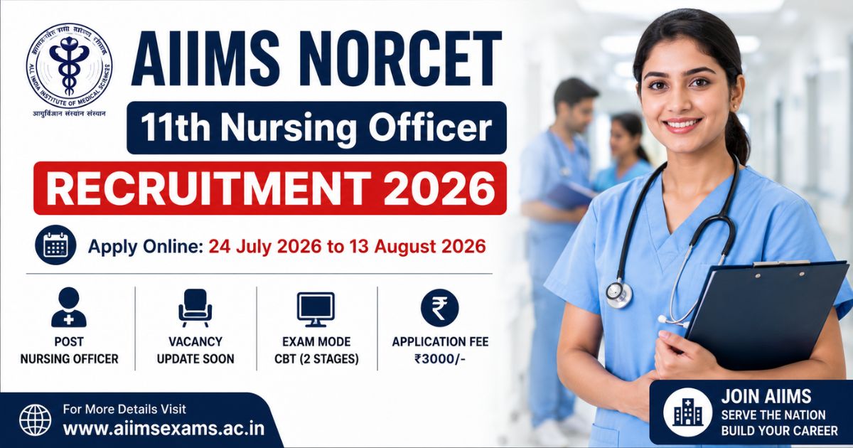 AIIMS NORCET 11th Nursing Officer Recruitment 2026