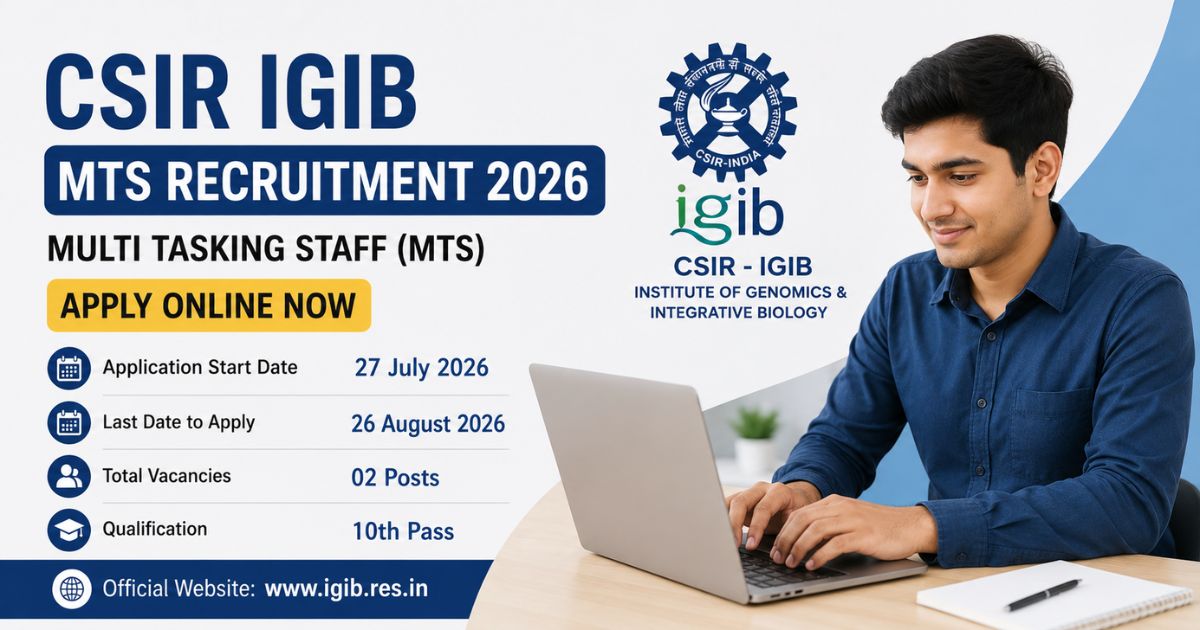 CSIR IGIB MTS Recruitment 2026