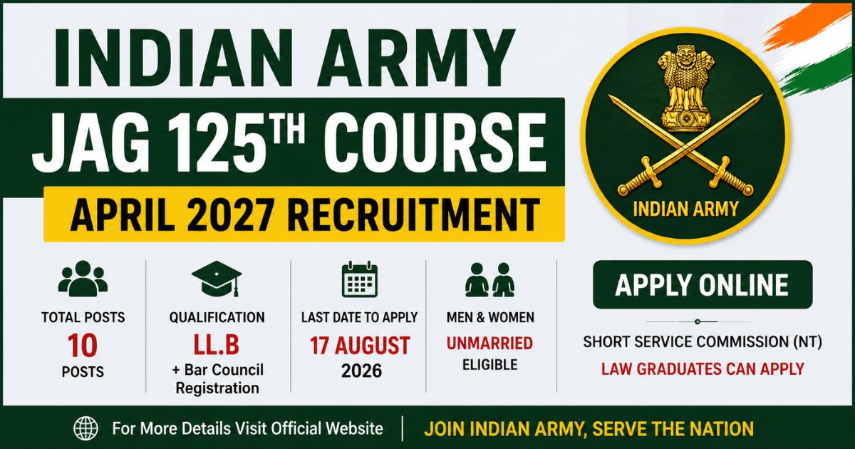 Indian Army JAG 125th Course April 2027 Recruitment