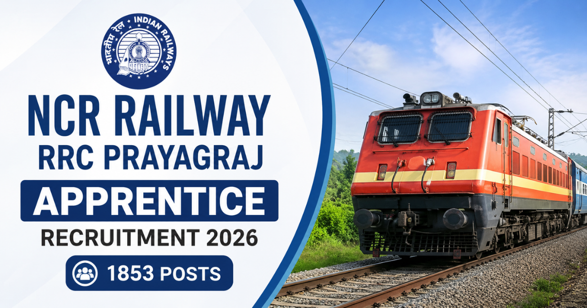 NCR Railway Prayagraj apprentice recruitment 2026 apply online 1853 posts