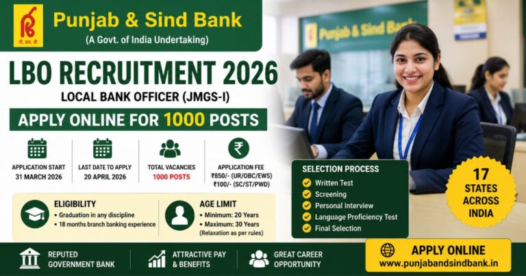 Punjab & Sind Bank LBO Recruitment 2026: