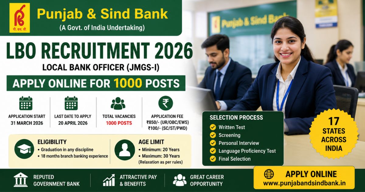 Punjab & Sind Bank LBO Recruitment 2026: