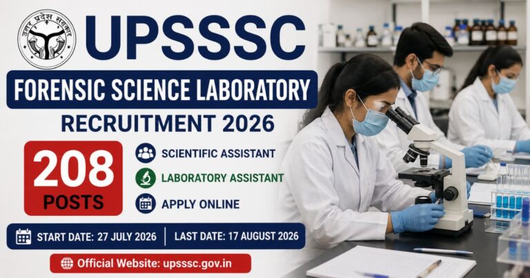 UPSSSC Forensic Science Laboratory Recruitment 2026
