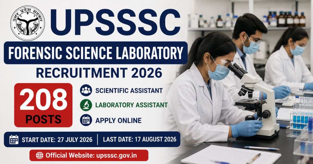 UPSSSC Forensic Science Laboratory Recruitment 2026
