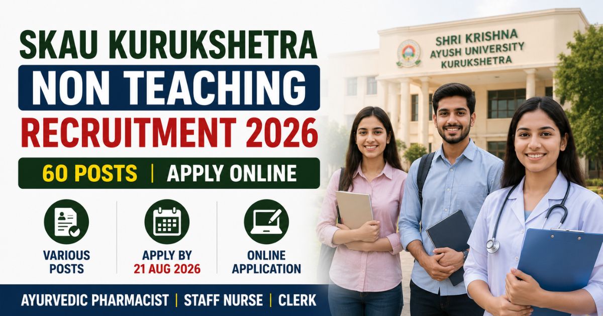 SKAU Kurukshetra Non Teaching Recruitment 2026