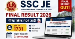 SSC JE Final Result 2026