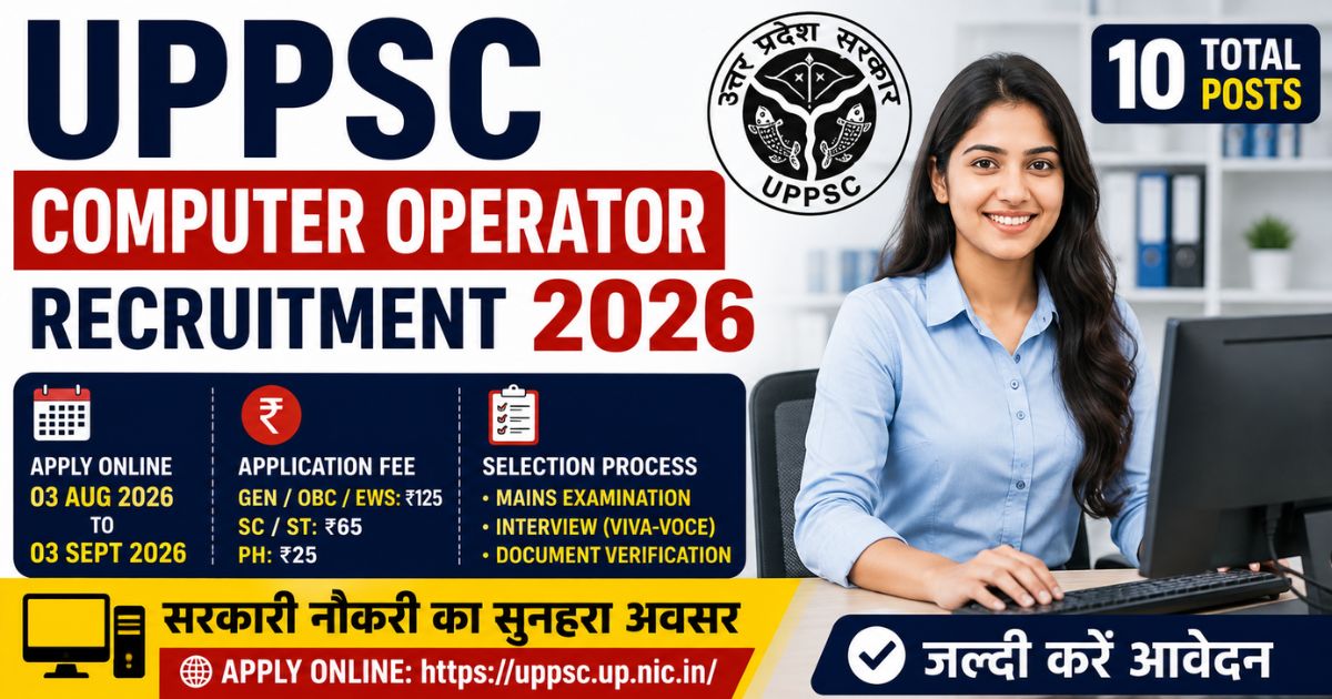 UPPSC Computer Operator Recruitment 2026